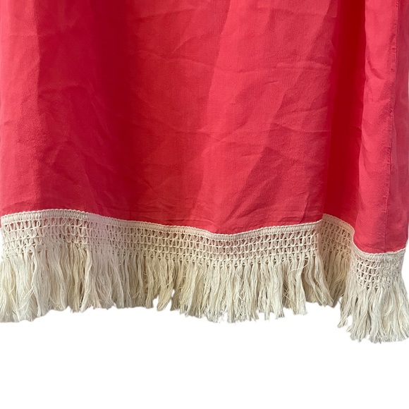 WOO Coral Cotton Fringe Trim Kaftan Tunic - Picture 5 of 9